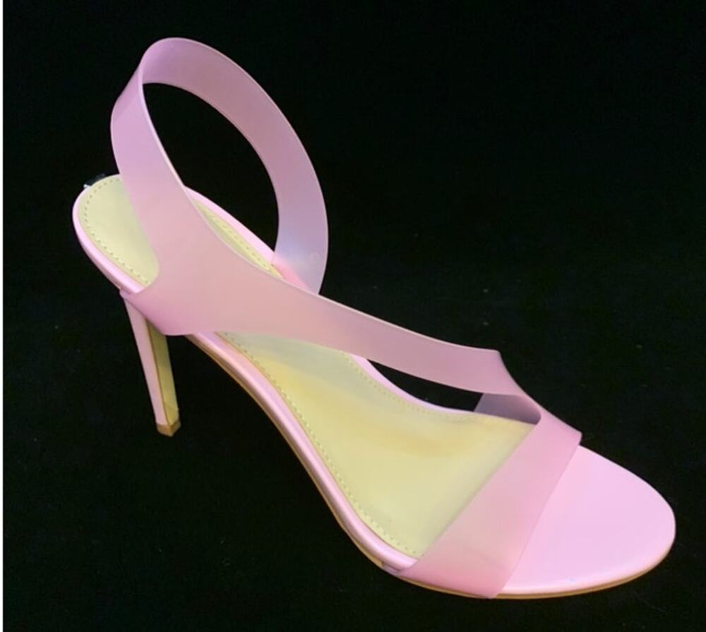 GUESS Women's Ferry Lucite Clear Dress Sandals - Light Pink / Size 10